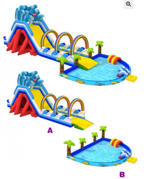 Dmuchane zjeżdżalnie z basenem